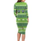 Raiders Rugby Christmas Long Sleeve Bodycon Dress Merry Xmas Canberra Cardigan Style - Aussie Hoodie