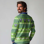 Raiders Rugby Christmas Long Sleeve Polo Shirt Merry Xmas Canberra Cardigan Style - Aussie Hoodie