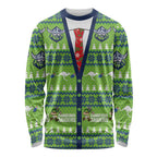 Raiders Rugby Christmas Long Sleeve Shirt Merry Xmas Canberra Cardigan Style - Aussie Hoodie