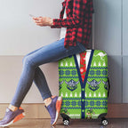 Raiders Rugby Christmas Luggage Cover Merry Xmas Canberra Cardigan Style - Aussie Hoodie