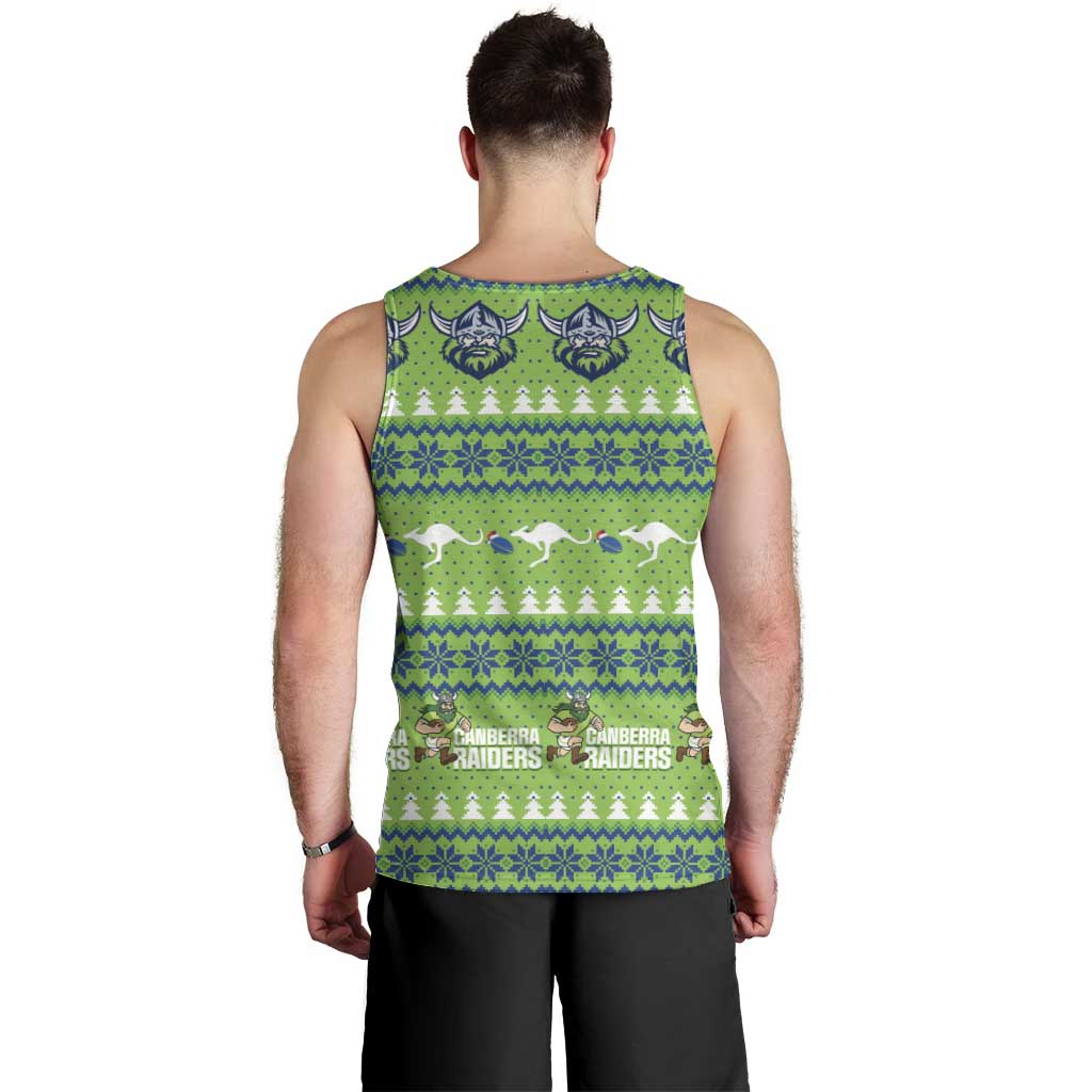 Raiders Rugby Christmas Men Tank Top Merry Xmas Canberra Cardigan Style - Aussie Hoodie
