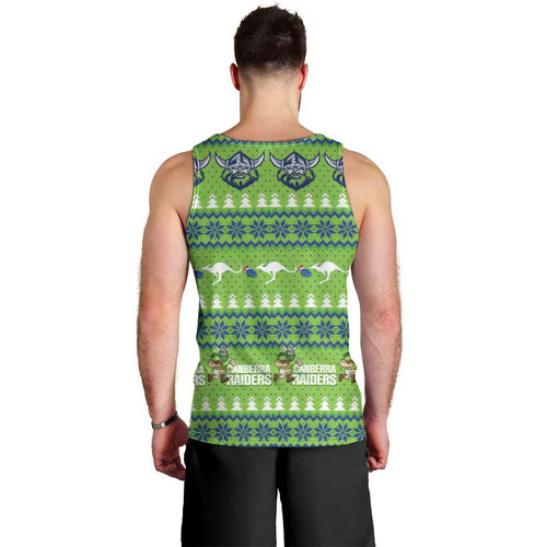 Raiders Rugby Christmas Men Tank Top Merry Xmas Canberra Cardigan Style - Aussie Hoodie