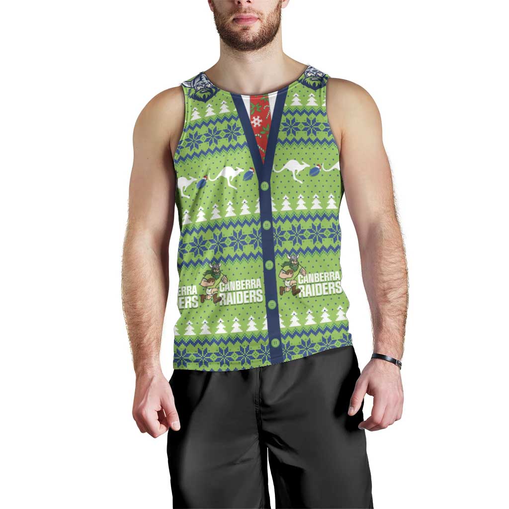 Raiders Rugby Christmas Men Tank Top Merry Xmas Canberra Cardigan Style - Aussie Hoodie