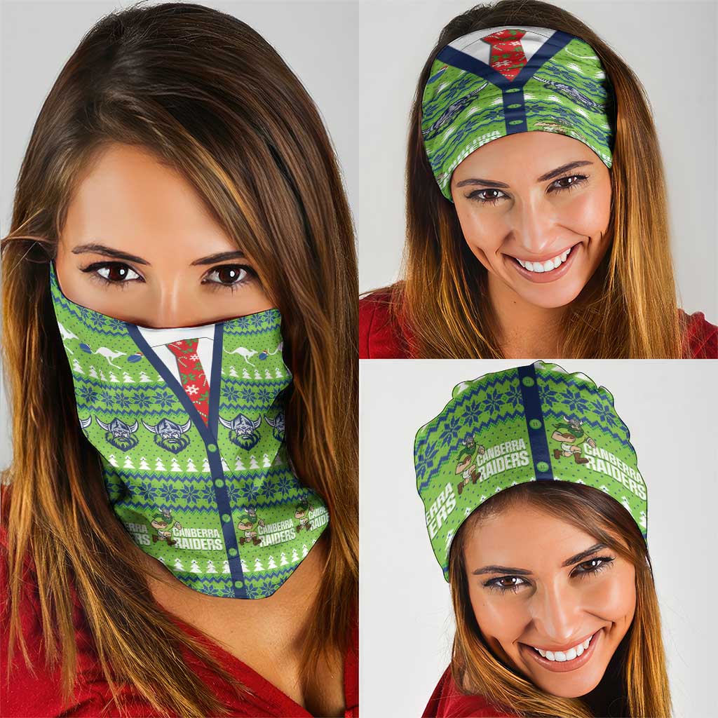 Raiders Rugby Christmas Neck Gaiter Merry Xmas Canberra Cardigan Style - Aussie Hoodie