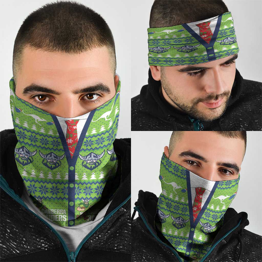 Raiders Rugby Christmas Neck Gaiter Merry Xmas Canberra Cardigan Style - Aussie Hoodie