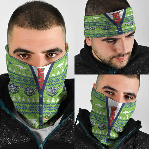Raiders Rugby Christmas Neck Gaiter Merry Xmas Canberra Cardigan Style - Aussie Hoodie