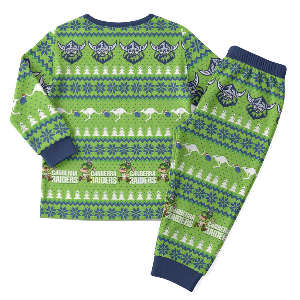 Raiders Rugby Christmas Pajama Set Merry Xmas Canberra Cardigan Style - Aussie Hoodie