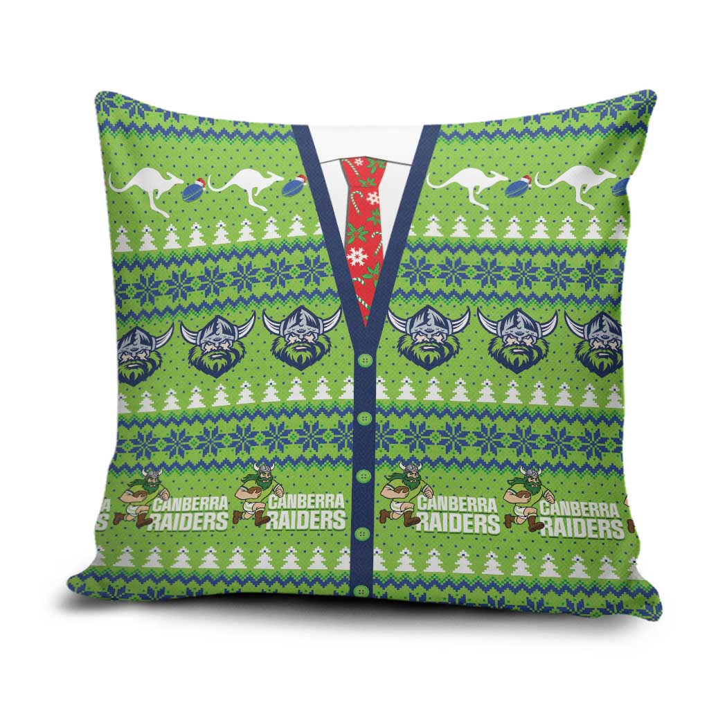 Raiders Rugby Christmas Pillow Cover Merry Xmas Canberra Cardigan Style - Aussie Hoodie