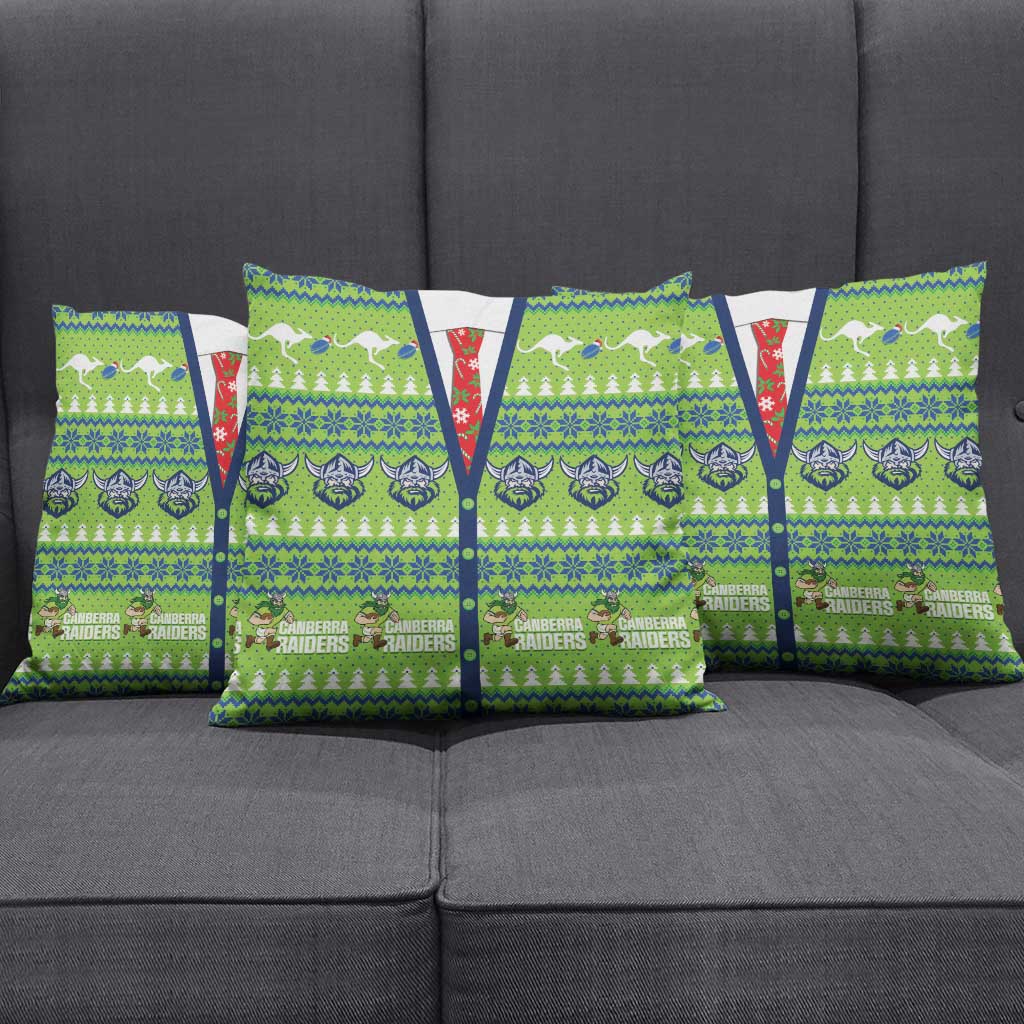 Raiders Rugby Christmas Pillow Cover Merry Xmas Canberra Cardigan Style - Aussie Hoodie