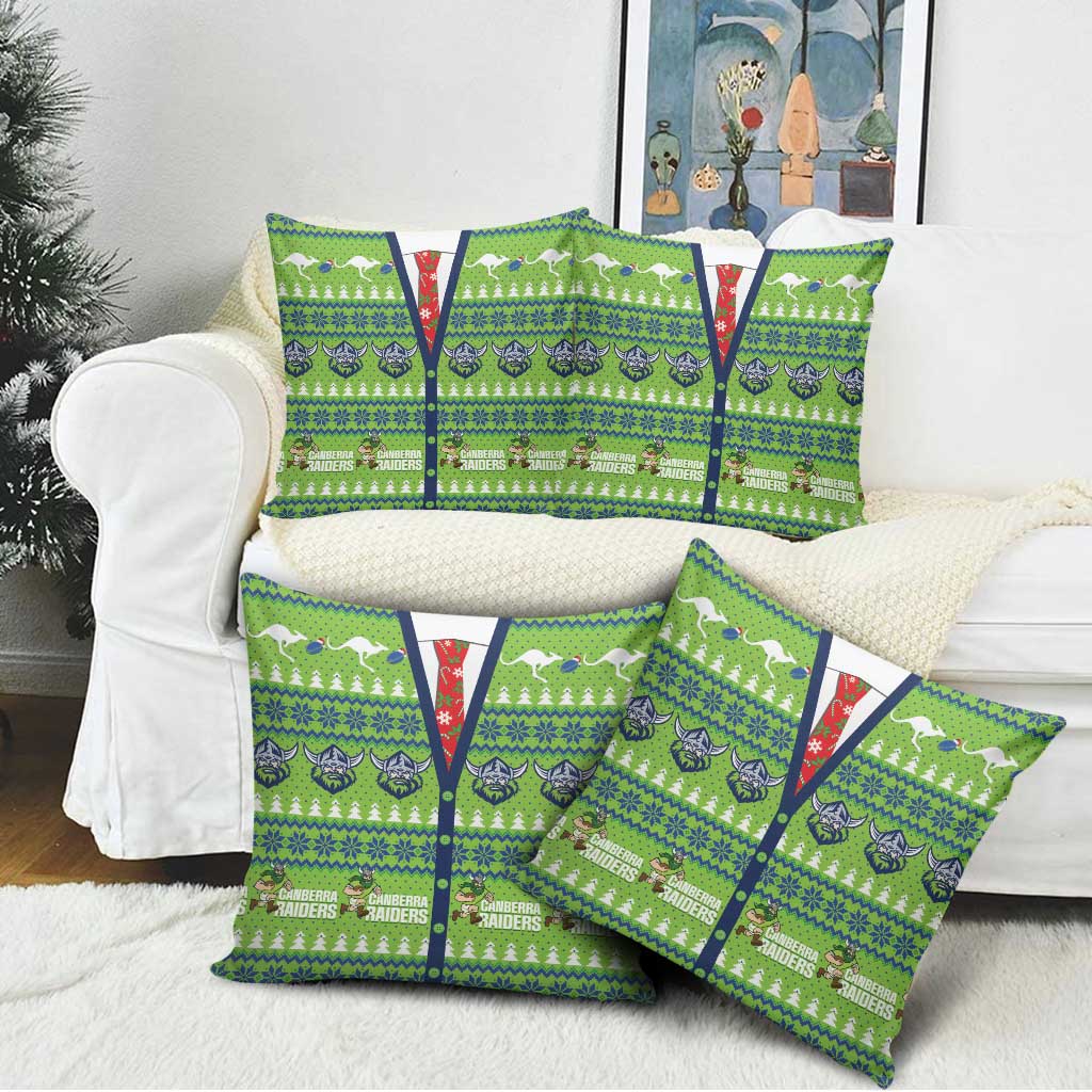 Raiders Rugby Christmas Pillow Cover Merry Xmas Canberra Cardigan Style - Aussie Hoodie