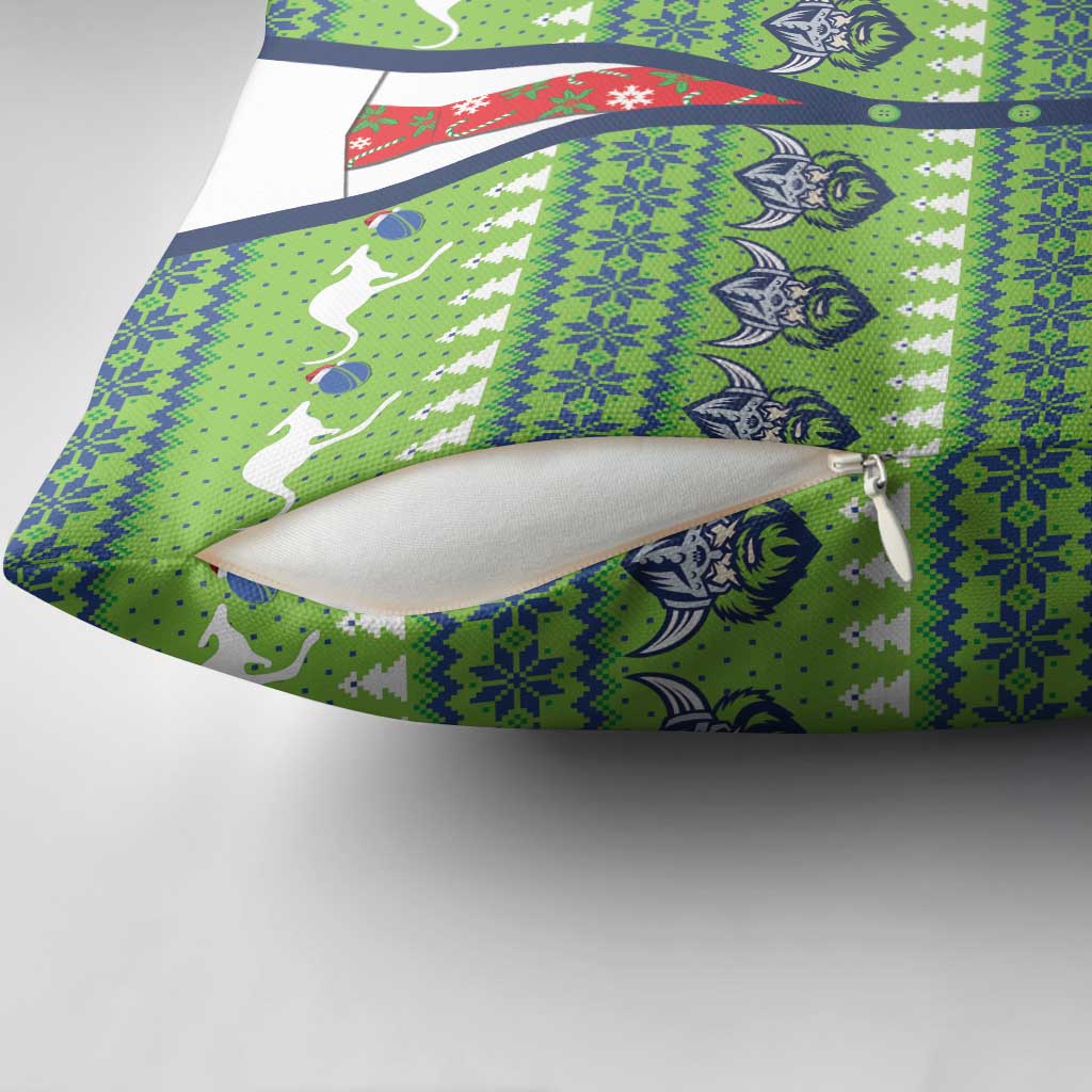 Raiders Rugby Christmas Pillow Cover Merry Xmas Canberra Cardigan Style - Aussie Hoodie