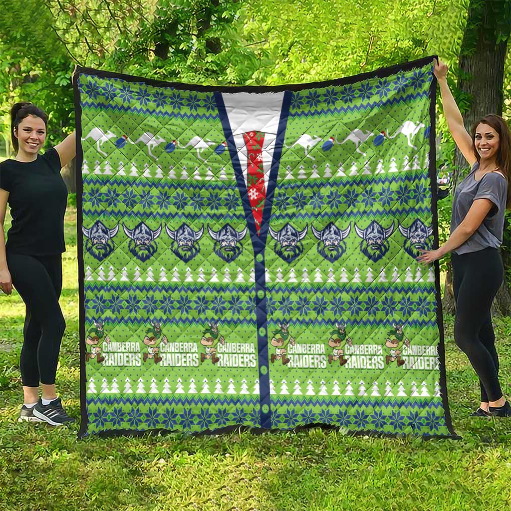 Raiders Rugby Christmas Quilt Merry Xmas Canberra Cardigan Style - Aussie Hoodie