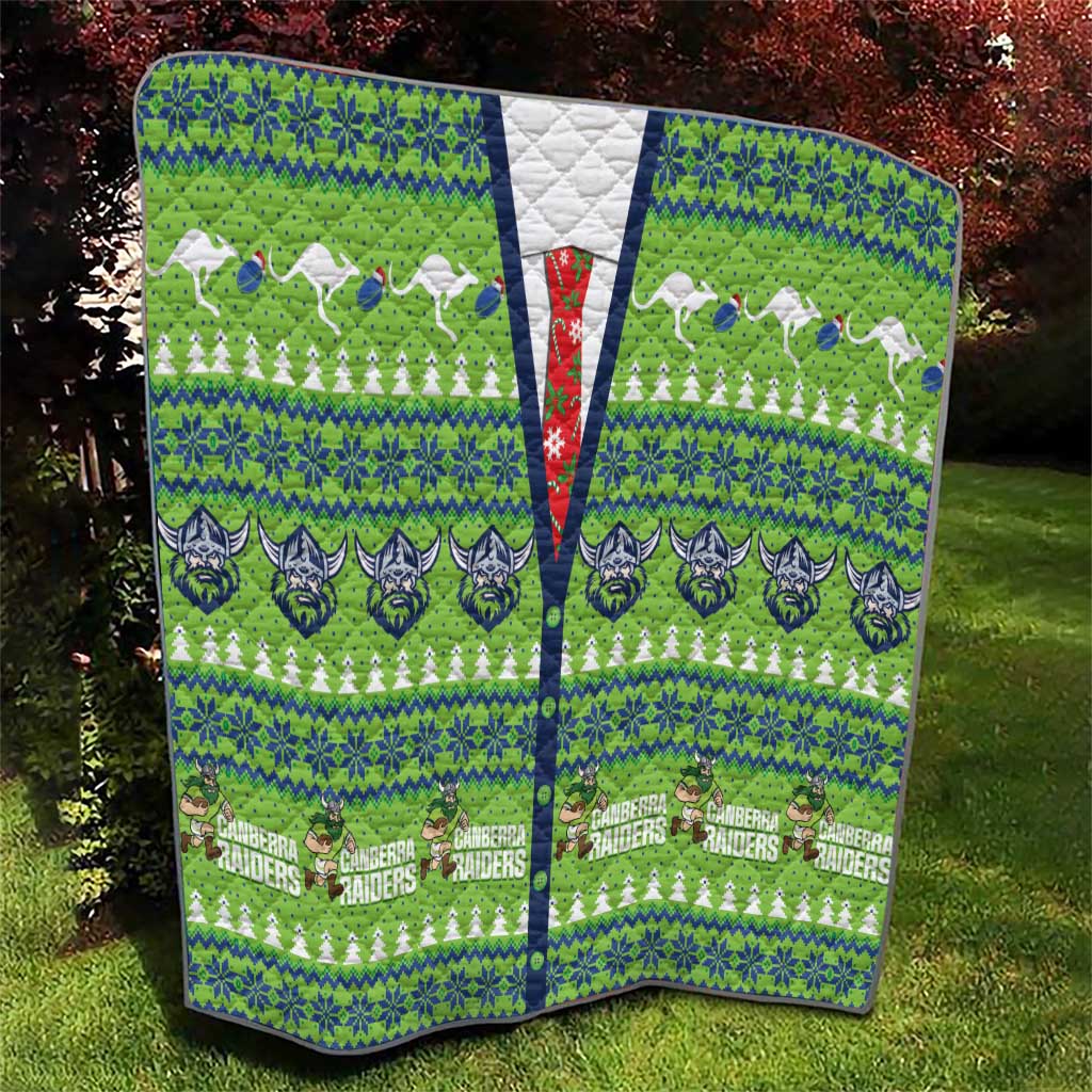Raiders Rugby Christmas Quilt Merry Xmas Canberra Cardigan Style - Aussie Hoodie