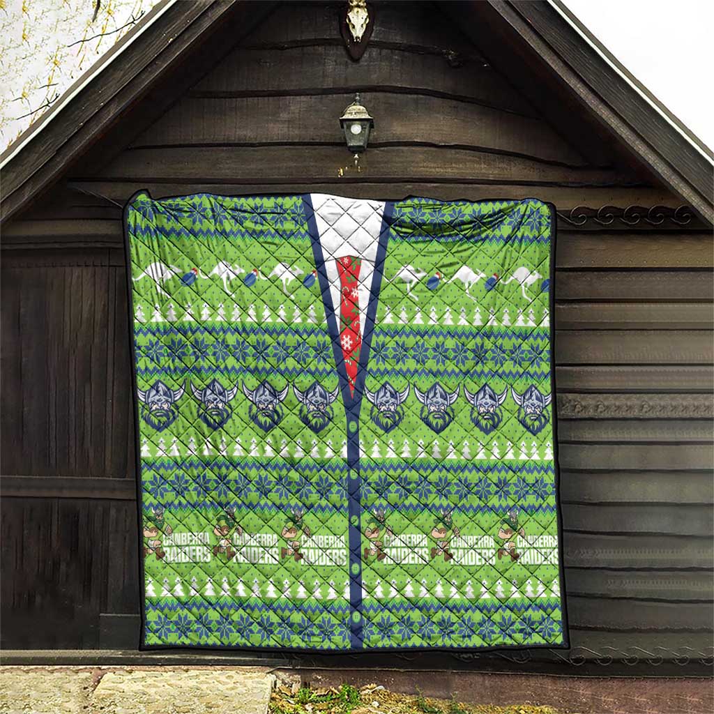 Raiders Rugby Christmas Quilt Merry Xmas Canberra Cardigan Style - Aussie Hoodie