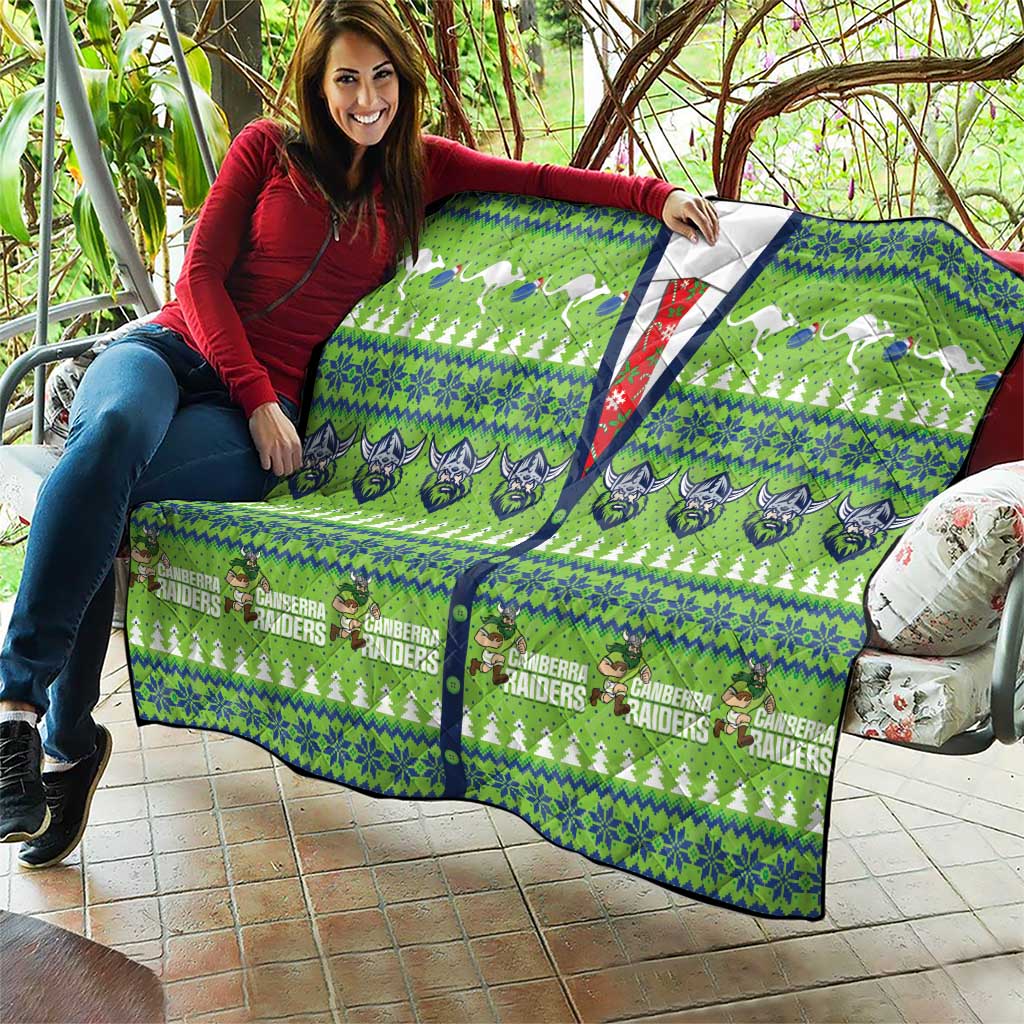 Raiders Rugby Christmas Quilt Merry Xmas Canberra Cardigan Style - Aussie Hoodie