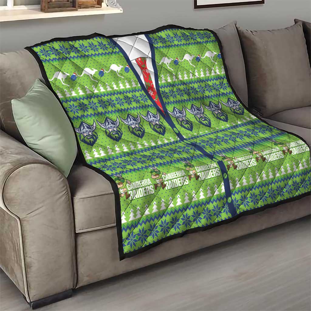 Raiders Rugby Christmas Quilt Merry Xmas Canberra Cardigan Style - Aussie Hoodie