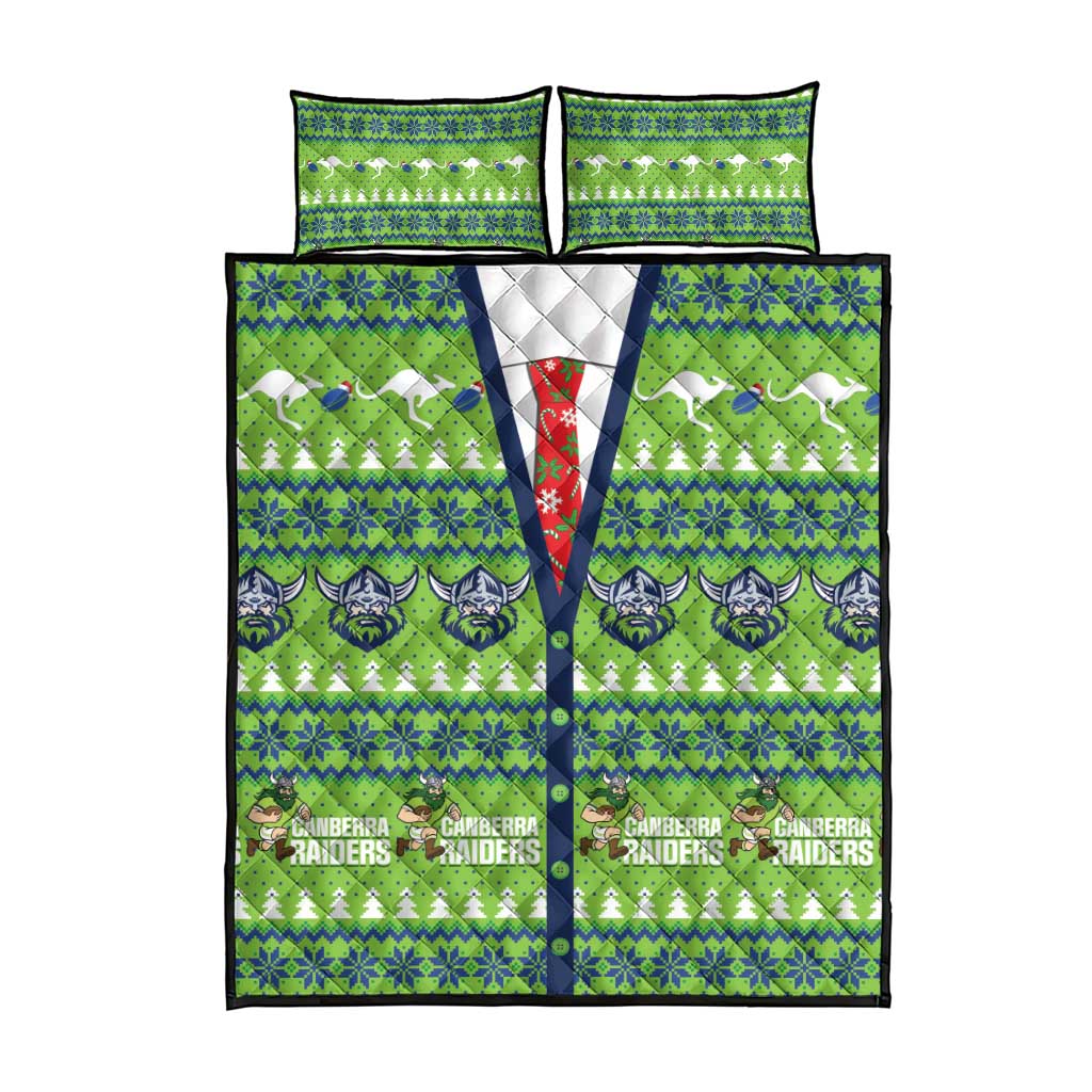 Raiders Rugby Christmas Quilt Bed Set Merry Xmas Canberra Cardigan Style - Aussie Hoodie