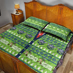 Raiders Rugby Christmas Quilt Bed Set Merry Xmas Canberra Cardigan Style - Aussie Hoodie