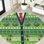 Raiders Rugby Christmas Round Carpet Merry Xmas Canberra Cardigan Style - Aussie Hoodie