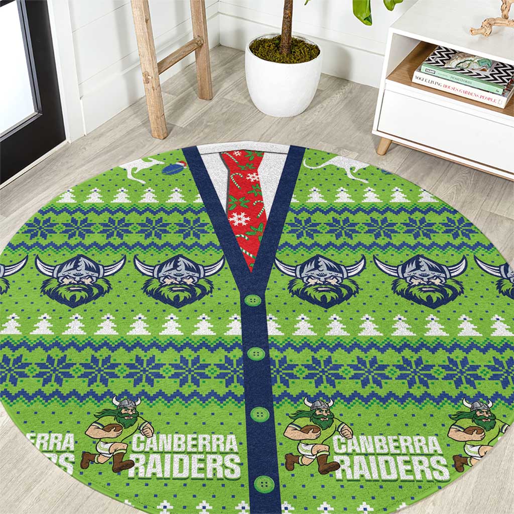 Raiders Rugby Christmas Round Carpet Merry Xmas Canberra Cardigan Style - Aussie Hoodie