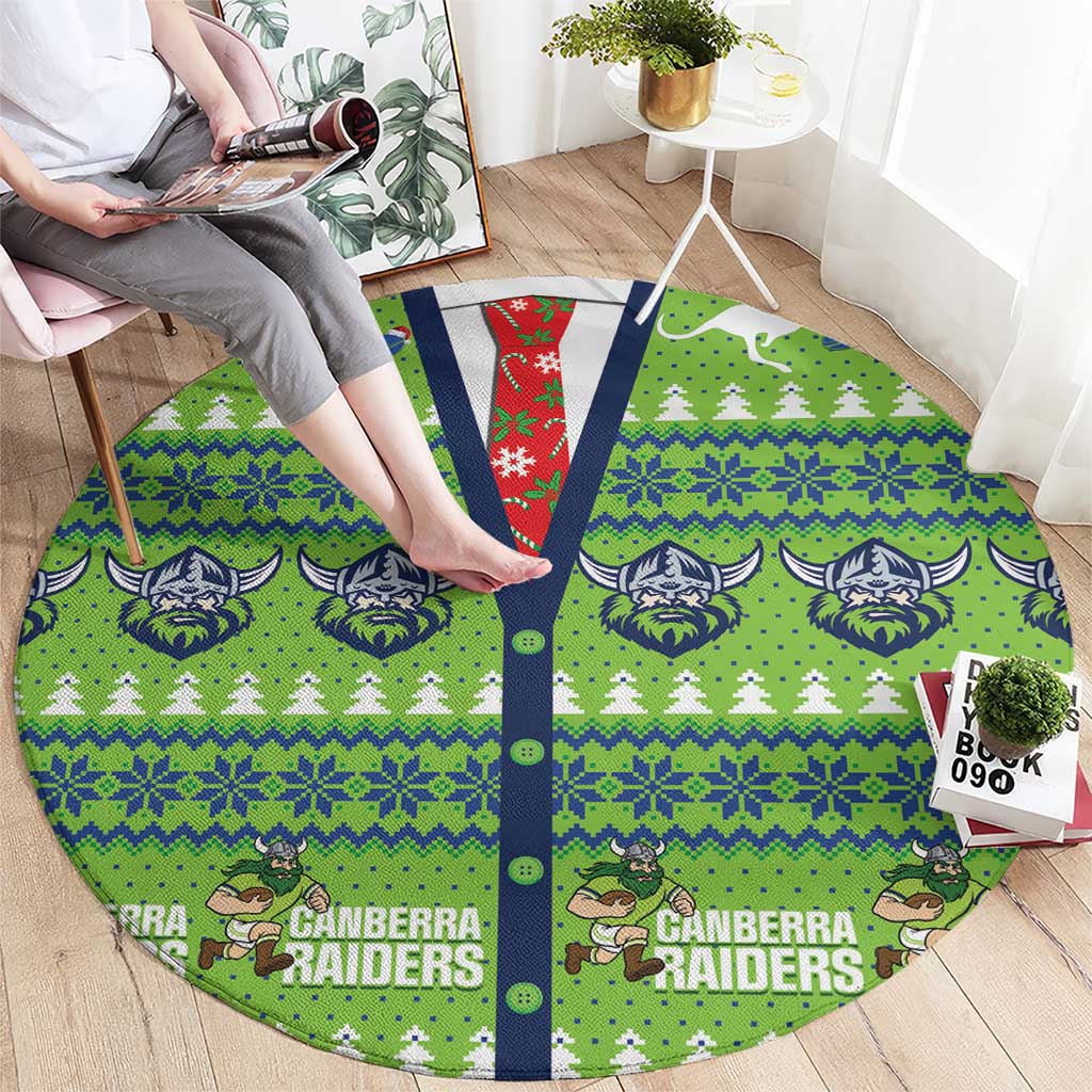 Raiders Rugby Christmas Round Carpet Merry Xmas Canberra Cardigan Style - Aussie Hoodie