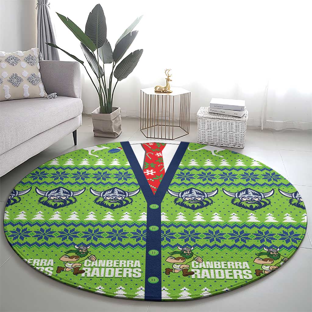 Raiders Rugby Christmas Round Carpet Merry Xmas Canberra Cardigan Style - Aussie Hoodie