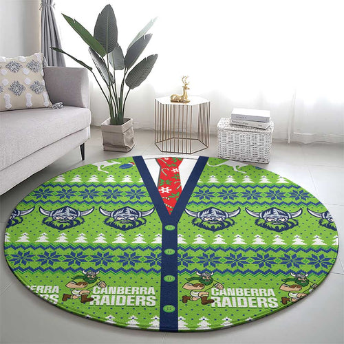 Raiders Rugby Christmas Round Carpet Merry Xmas Canberra Cardigan Style - Aussie Hoodie