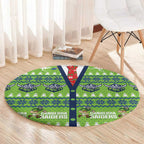 Raiders Rugby Christmas Round Carpet Merry Xmas Canberra Cardigan Style - Aussie Hoodie