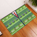 Raiders Rugby Christmas Rubber Doormat Merry Xmas Canberra Cardigan Style - Aussie Hoodie