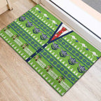 Raiders Rugby Christmas Rubber Doormat Merry Xmas Canberra Cardigan Style - Aussie Hoodie