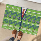 Raiders Rugby Christmas Rubber Doormat Merry Xmas Canberra Cardigan Style - Aussie Hoodie