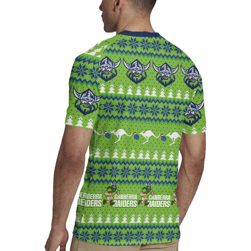 Raiders Rugby Christmas Rugby Jersey Merry Xmas Canberra Cardigan Style - Aussie Hoodie