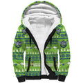 Raiders Rugby Christmas Sherpa Hoodie Merry Xmas Canberra Cardigan Style - Aussie Hoodie