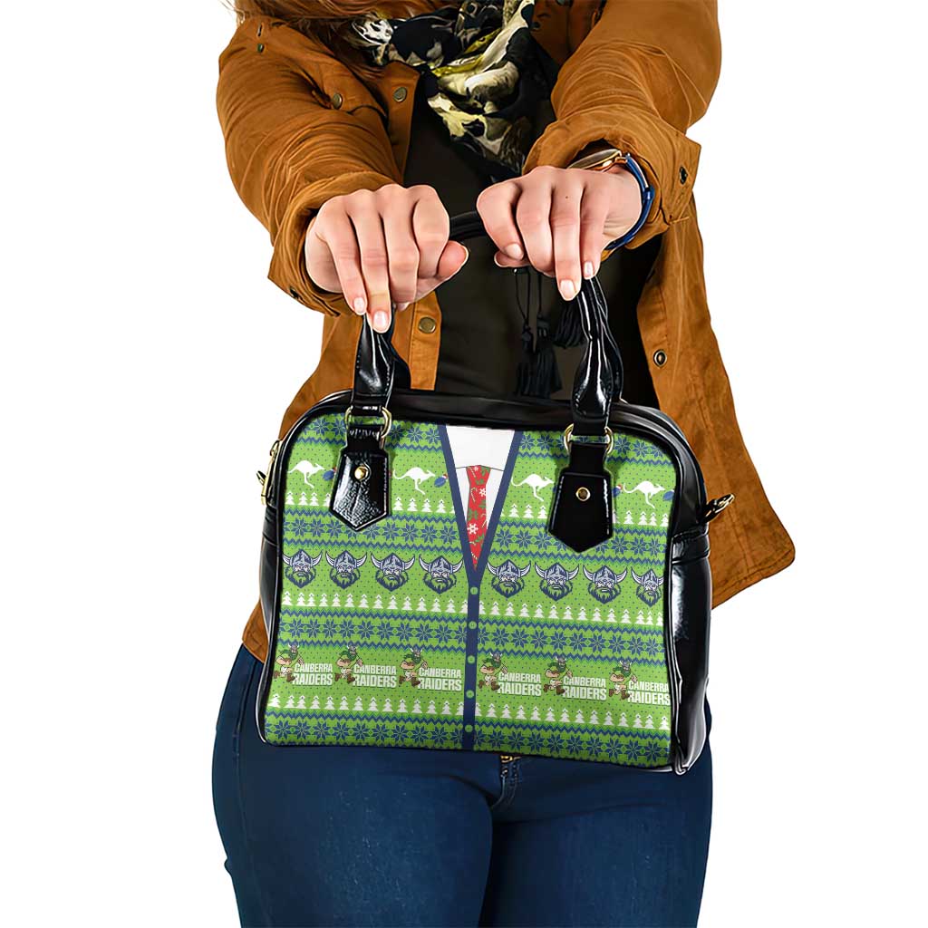 Raiders Rugby Christmas Shoulder Handbag Merry Xmas Canberra Cardigan Style - Aussie Hoodie