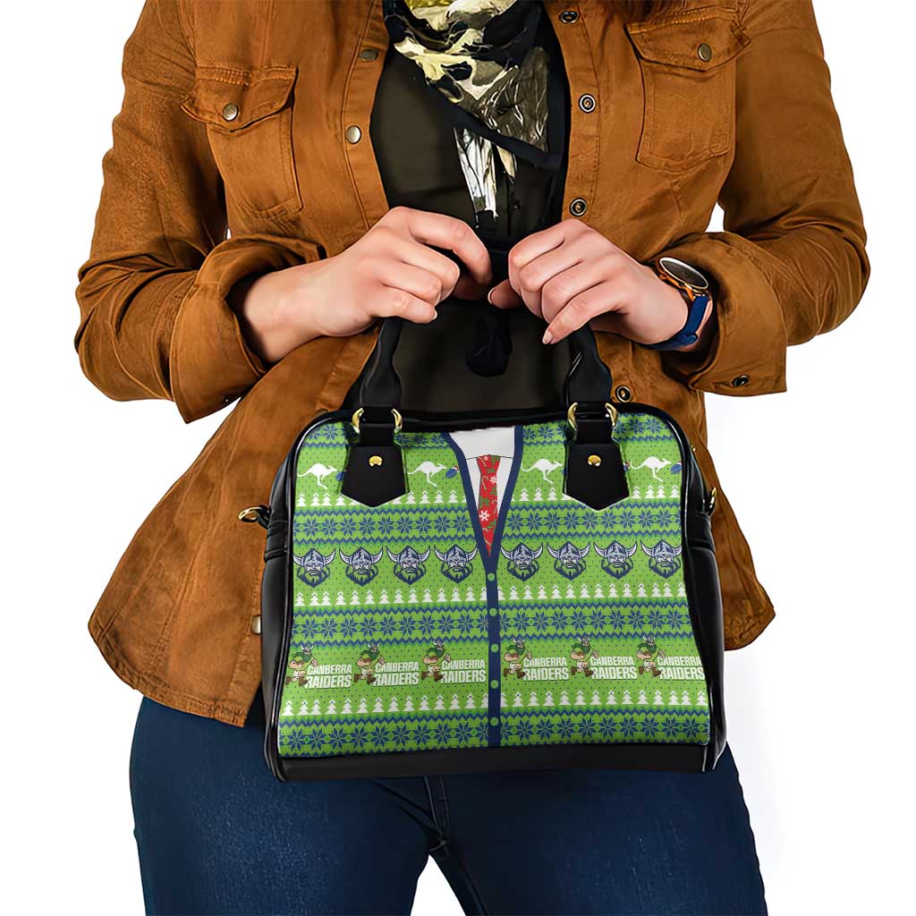 Raiders Rugby Christmas Shoulder Handbag Merry Xmas Canberra Cardigan Style - Aussie Hoodie