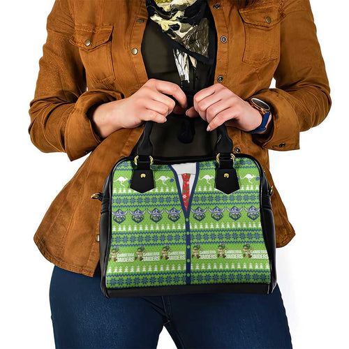 Raiders Rugby Christmas Shoulder Handbag Merry Xmas Canberra Cardigan Style - Aussie Hoodie