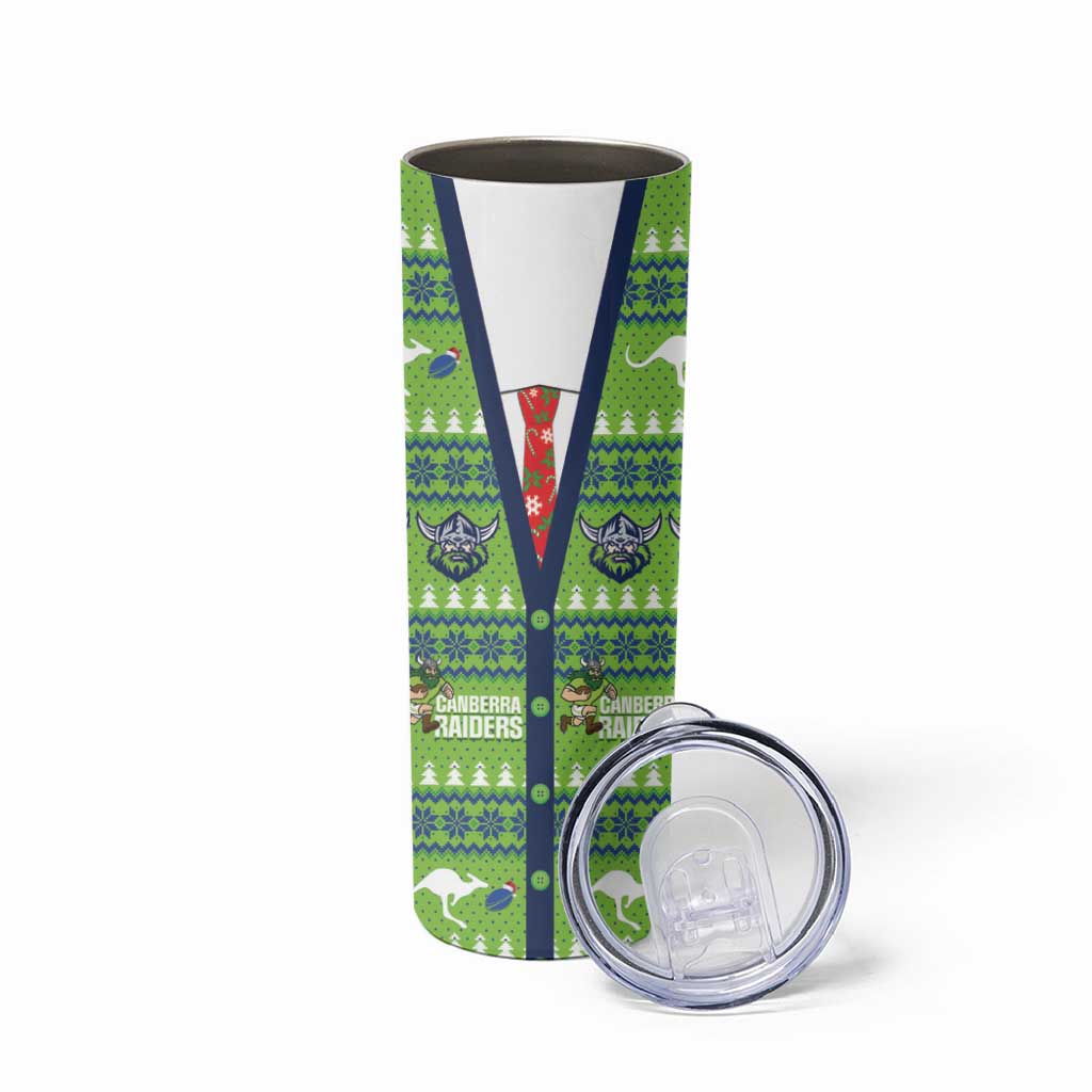 Raiders Rugby Christmas Skinny Tumbler Merry Xmas Canberra Cardigan Style - Aussie Hoodie