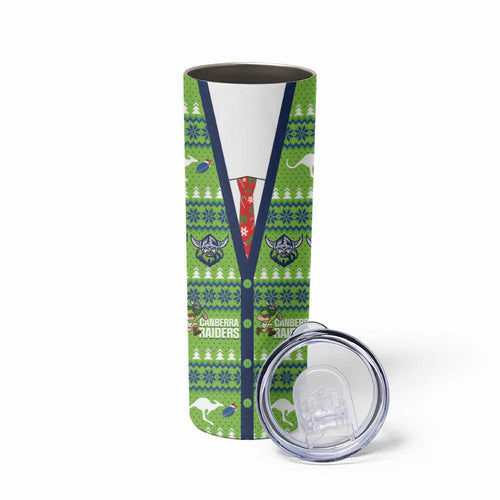 Raiders Rugby Christmas Skinny Tumbler Merry Xmas Canberra Cardigan Style - Aussie Hoodie