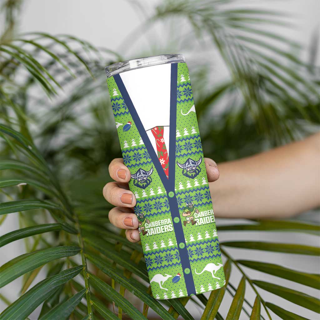 Raiders Rugby Christmas Skinny Tumbler Merry Xmas Canberra Cardigan Style - Aussie Hoodie