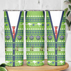 Raiders Rugby Christmas Skinny Tumbler Merry Xmas Canberra Cardigan Style - Aussie Hoodie