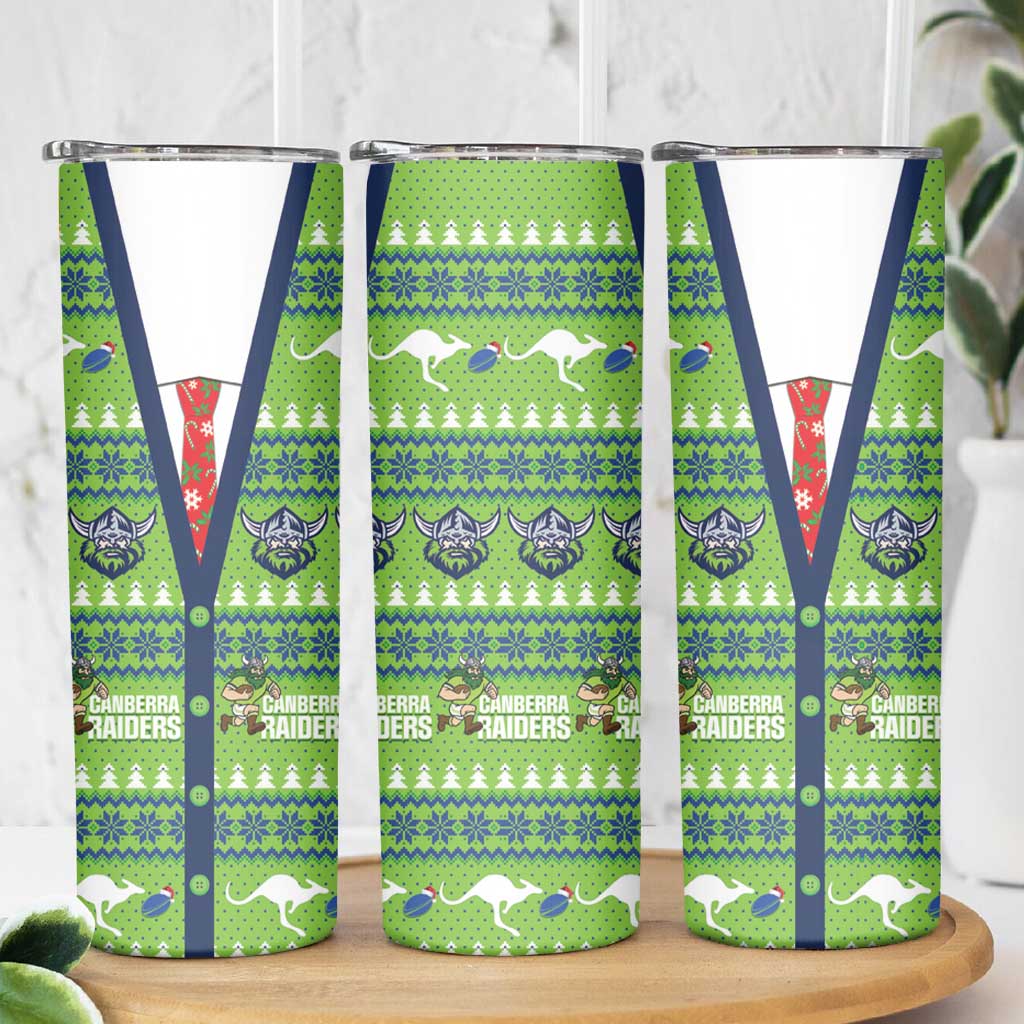 Raiders Rugby Christmas Skinny Tumbler Merry Xmas Canberra Cardigan Style - Aussie Hoodie