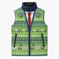Raiders Rugby Christmas Sleeveless Puffer Jacket Merry Xmas Canberra Cardigan Style - Aussie Hoodie