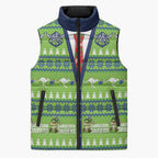 Raiders Rugby Christmas Sleeveless Puffer Jacket Merry Xmas Canberra Cardigan Style - Aussie Hoodie