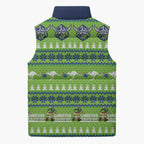 Raiders Rugby Christmas Sleeveless Puffer Jacket Merry Xmas Canberra Cardigan Style - Aussie Hoodie