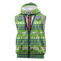 Raiders Rugby Christmas Sleeveless Zip Hoodie Merry Xmas Canberra Cardigan Style LT14
