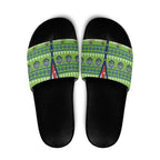 Raiders Rugby Christmas Slide Sandals Merry Xmas Canberra Cardigan Style - Aussie Hoodie