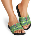 Raiders Rugby Christmas Slide Sandals Merry Xmas Canberra Cardigan Style - Aussie Hoodie