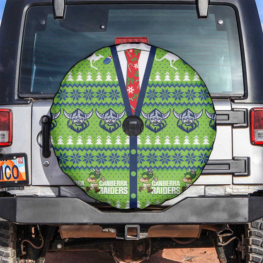 Raiders Rugby Christmas Spare Tire Cover Merry Xmas Canberra Cardigan Style - Aussie Hoodie