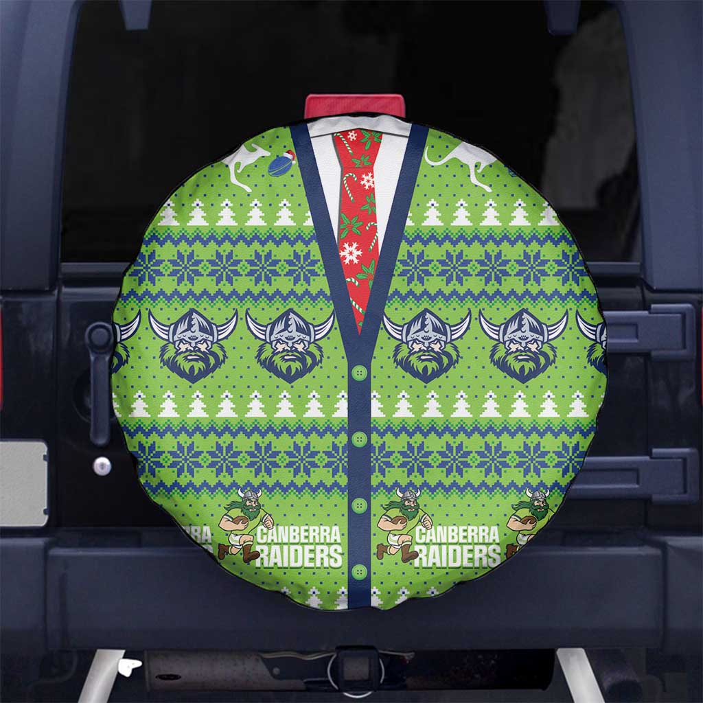 Raiders Rugby Christmas Spare Tire Cover Merry Xmas Canberra Cardigan Style - Aussie Hoodie