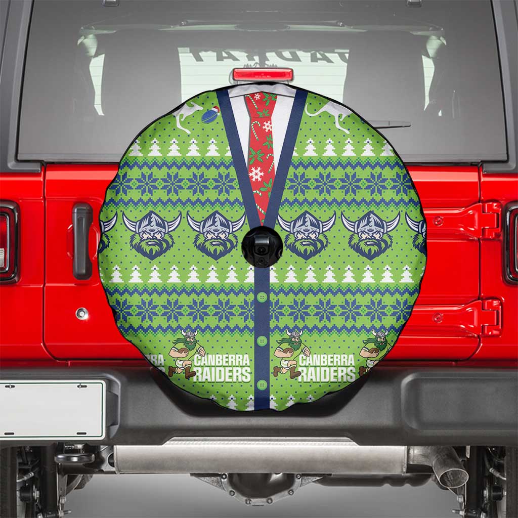 Raiders Rugby Christmas Spare Tire Cover Merry Xmas Canberra Cardigan Style - Aussie Hoodie